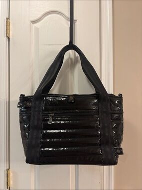 Think Roylyn Black Quilted Gloss weekender